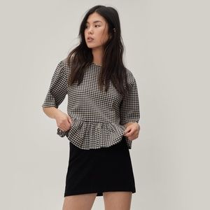 NWT: Nasty Gal Check Tie Back Smock Top